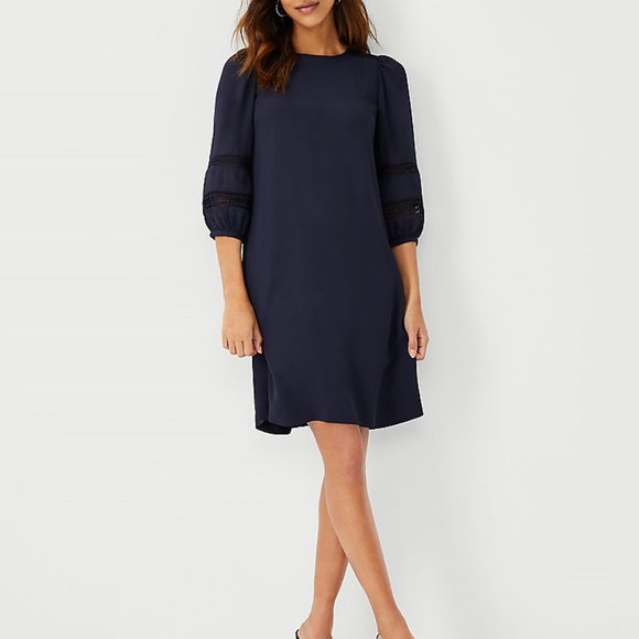 Ann Taylor Dresses & Skirts - Ann Taylor Lace Trim Shift Dress